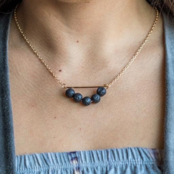 VITALITY Intuitive Goldtone Diffuser Necklace w/Lava Beads.  NEW  SALE $15 - Picture 3 of 5